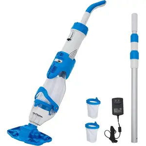 Pool Vacuum for Above Ground & in Ground Pool,Handheld Rechargeable Pool Cleaner, 20 Gallons/Min, Dual Gear, Telescopic Pole Cordless Cleaner for Hot Tubs, Spa, Ideal for Leaves, Debris