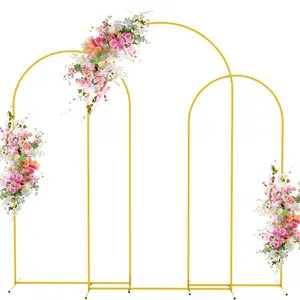 Wedding Arch Backdrop Stand Set, Metal Arches 6ft 5ft 4ft, Perfect for Wedding Ceremony, Baby Shower, Birthday Party Decorations