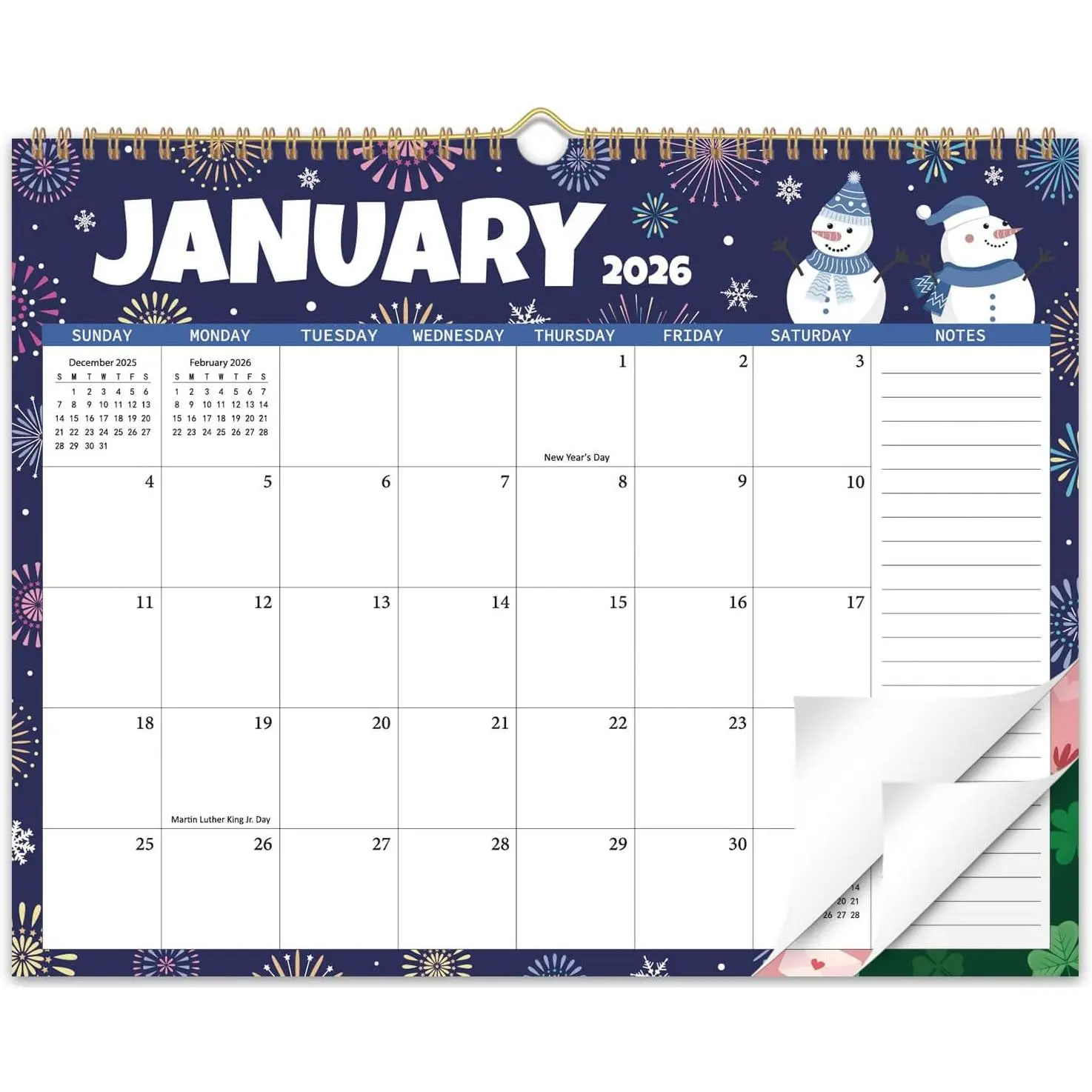 2026 Wall Calendar 12 Months, Wall Calendar from January 2026 to December 2026, Large  Calendar with Thick Paper,  for  and Office Monthly Organizing & Planning, 14"x11", Seasonal