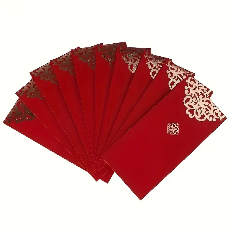10 China Envelopes, Year of the Dragon Lucky Purse, Chinese New Year Decorations & Gifts, Celebrate New Year with Traditional Style