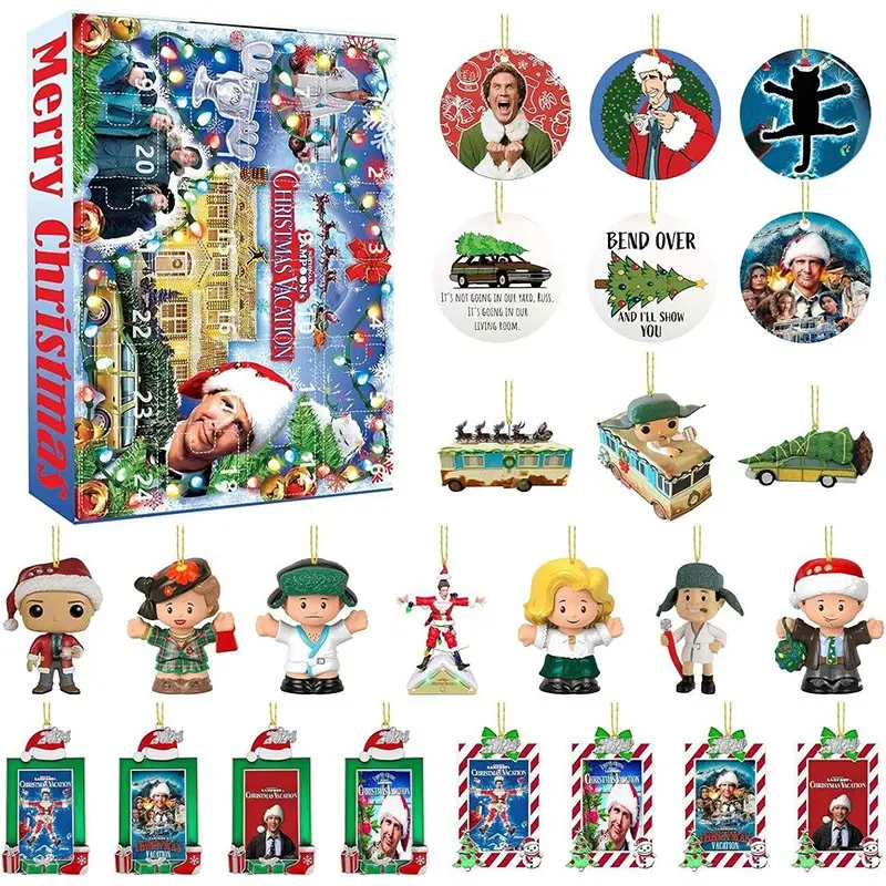2026 National Lampoon Christmas Countdown Calendar with 24 Gifts, Holiday Hanging Decor for Festive Celebrations, Includes 24 Days of Surprises for Christmas