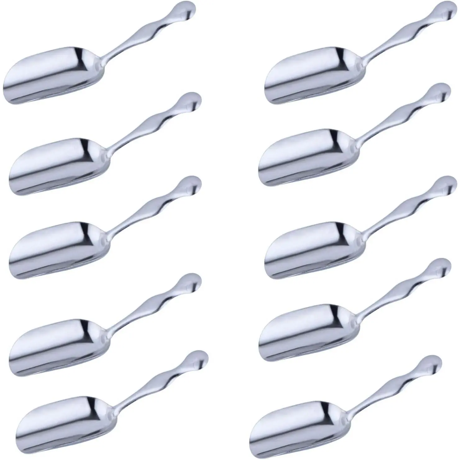 10 count Mini Candy Scoops Stainless Steel  Coffee Ice Shovel Teaspoon Small Shovel for , Coffee, Candy, Ice Cream, Dessert, Sugar, Kitchen Or Buffet