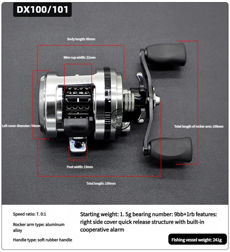 BFS Ultralight Baitcasting Reel 7.0:1 High Speed Magnetic Brake Compact Fishing Reel for Trout Bass Fishing