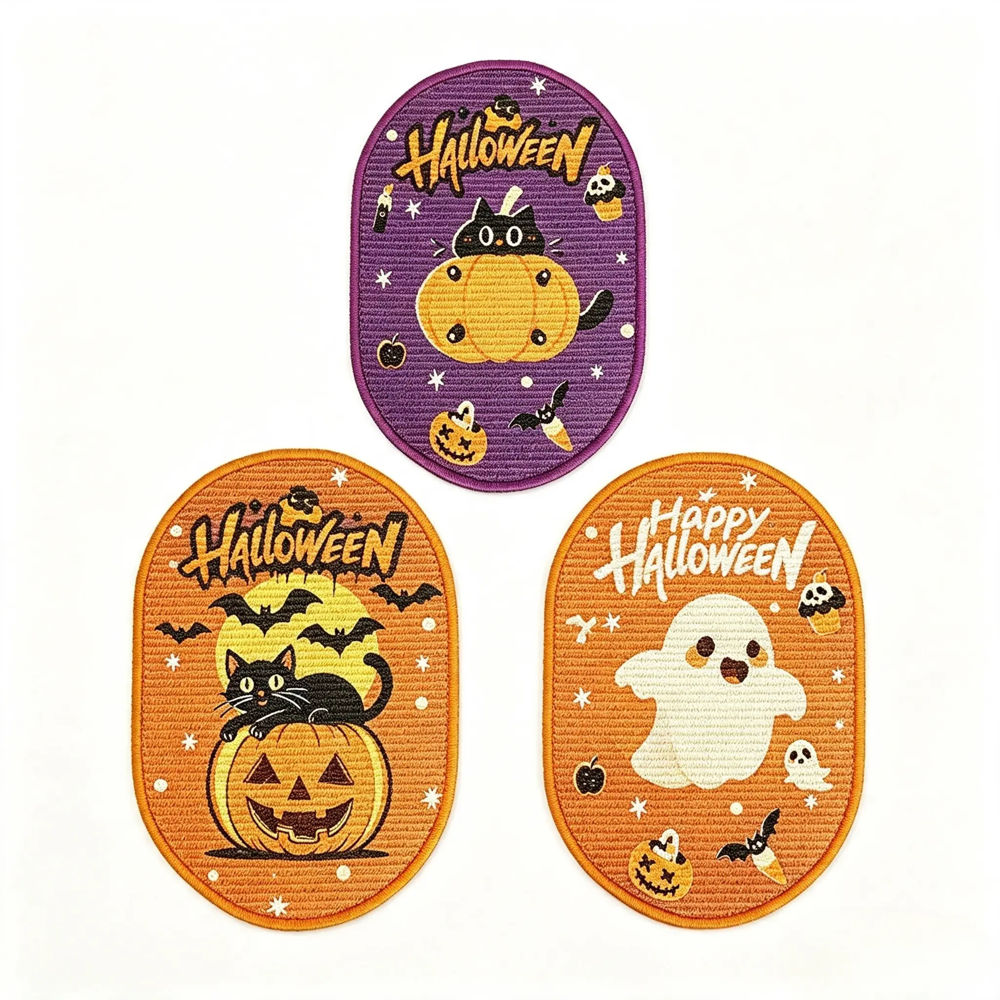 Pet Cat Scratcher Halloween Pumpkin Ghost Wall Mount Sisal Pad, Christmas Theme Durable Scratch Guard, 1 Piece Set