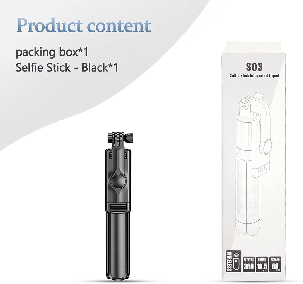 3In1 Bluetooth Wireless Selfie Tripod With Fill Light Shutter Remote Control Portable Foldable Monopod