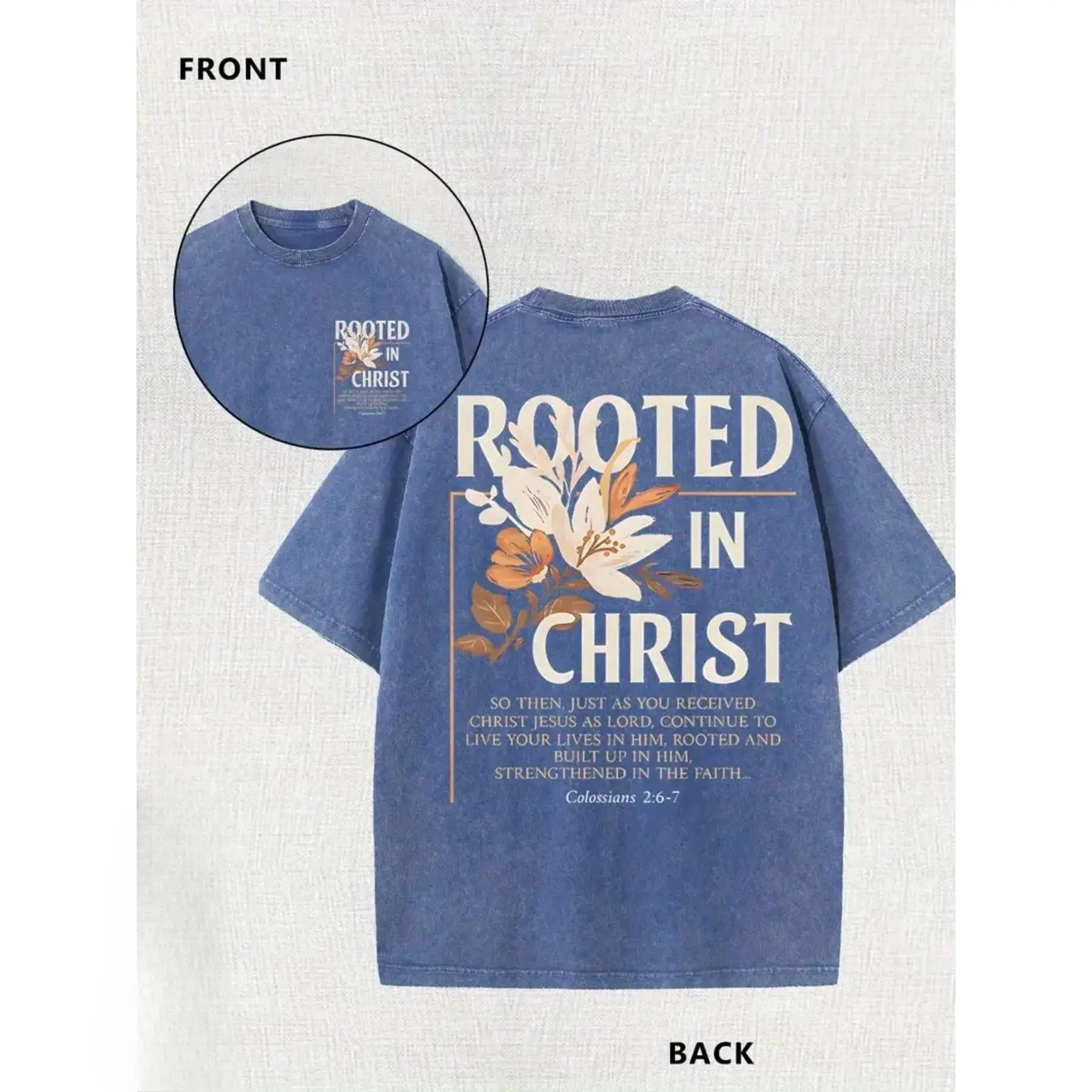 Women's Casual Christian Print Cotton Knit Streetwear T-Shirt - Regular Fit Heavyweight, Short Sleeve, Round Neck, Positioning Print Christian Clothing