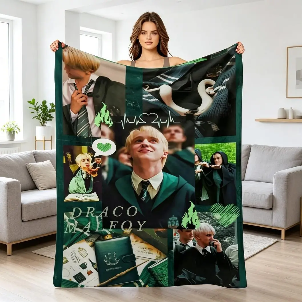 DRACO MALFOY Movie Actor Flannel Blanket, Super Soft Warm Cozy Cooling Throw Blankets, Lightweight Four Seasons Blankets for Bedroom, Living Room, Sofa & Bedding Decor, Napping Blanket for Kids & Adults, Ideal Home Relaxation Gift