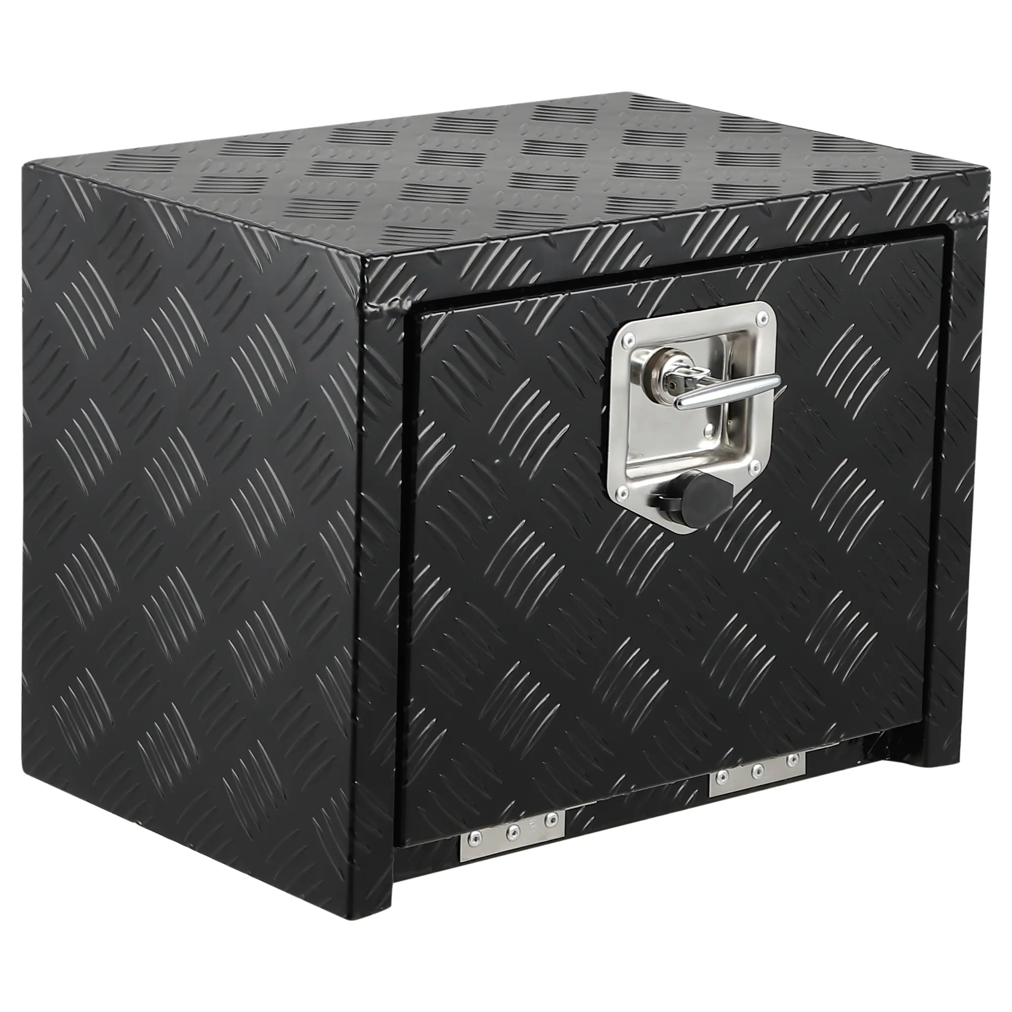 18" Aluminum Diamond Plate Tool Box – Underbody Mount – Weatherproof, T-Handle Lock – for Trucks/Trailers/RVs – 18×12×14" – Rust-Resistant