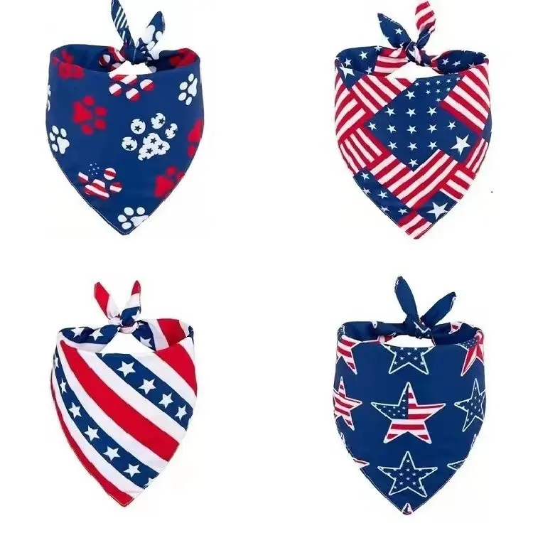 Cross-border new European and American pet triangle scarves, polyester puppy dog scarves, saliva scarves, cat scarves, decorative supplies