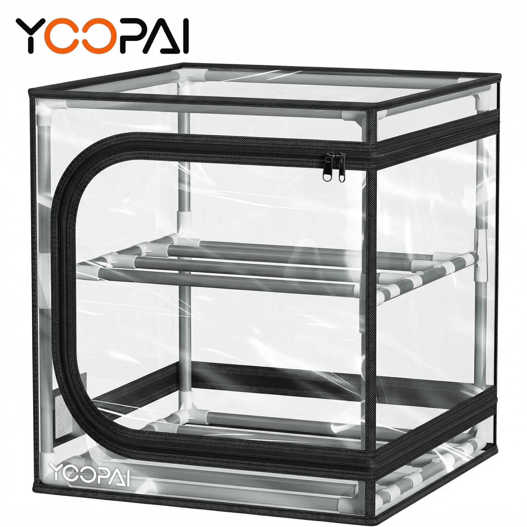 YOOPAI 3D Printer Filament Storage Box – 2 Tier Filament Storage Rack with Transparent Cover, Holds Up to 12/24 Rolls 1KG – 3D Filament Storage Organizer for Home, Workshop & Studio