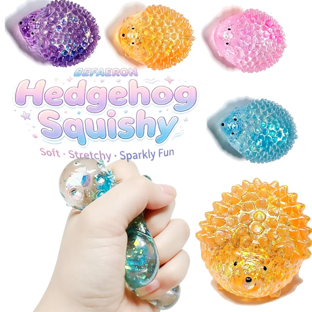 2 Pack Cute Hedgehog Maltose Squishy Kneading Toys, Silky Soft Maltose Texture Fidget Toy, Stress & Anxiety Relief Sensory Toy for Adults & Kids, Portable Classroom Office Desk Decompression Gift