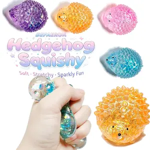 2 Pack Cute Hedgehog Maltose Squishy Kneading Toys, Silky Soft Maltose Texture Fidget Toy, Stress & Anxiety Relief Sensory Toy for Adults & Kids, Portable Classroom Office Desk Decompression Gift
