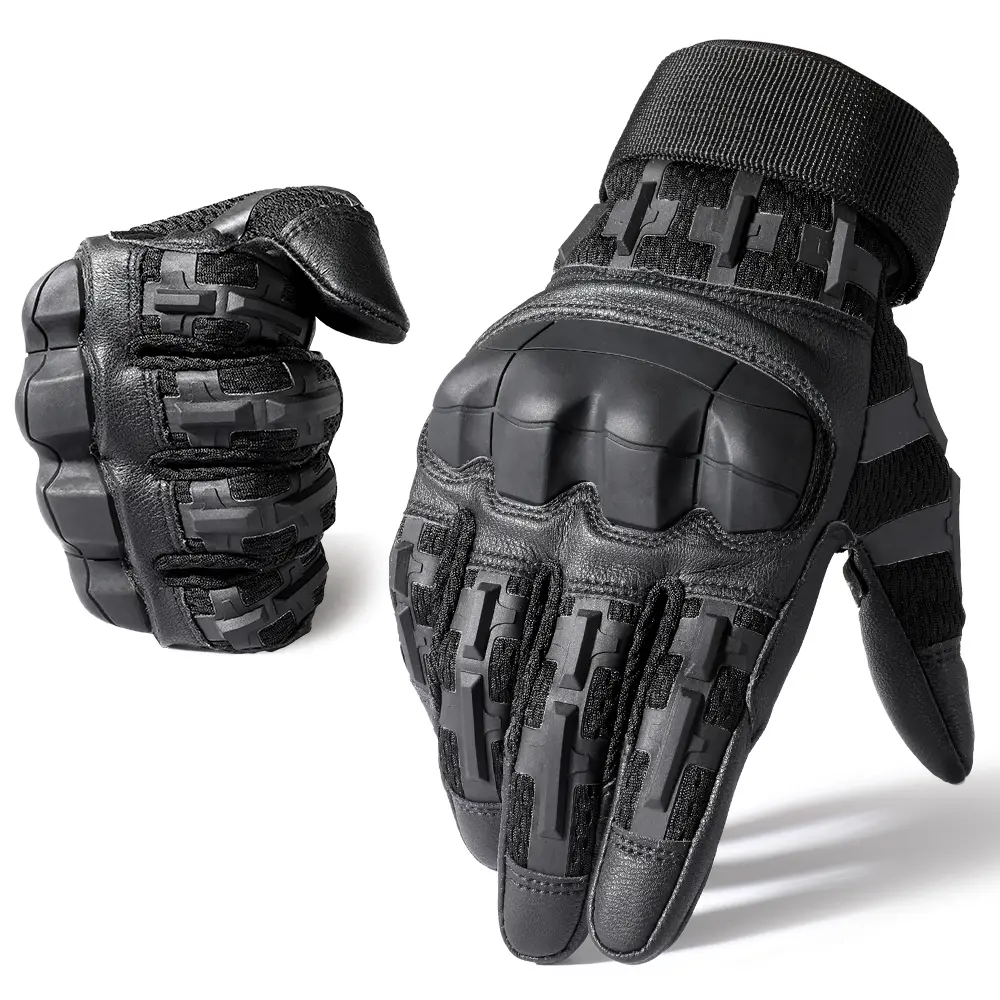 Tactical Gloves Sports Protective Gloves Full Finger Highly Sensitive Touch Screen PU Leather Breathable Anti-Slip Outdoor Protective Gear for Working Hiking Outdoor Gloves Touchscreen