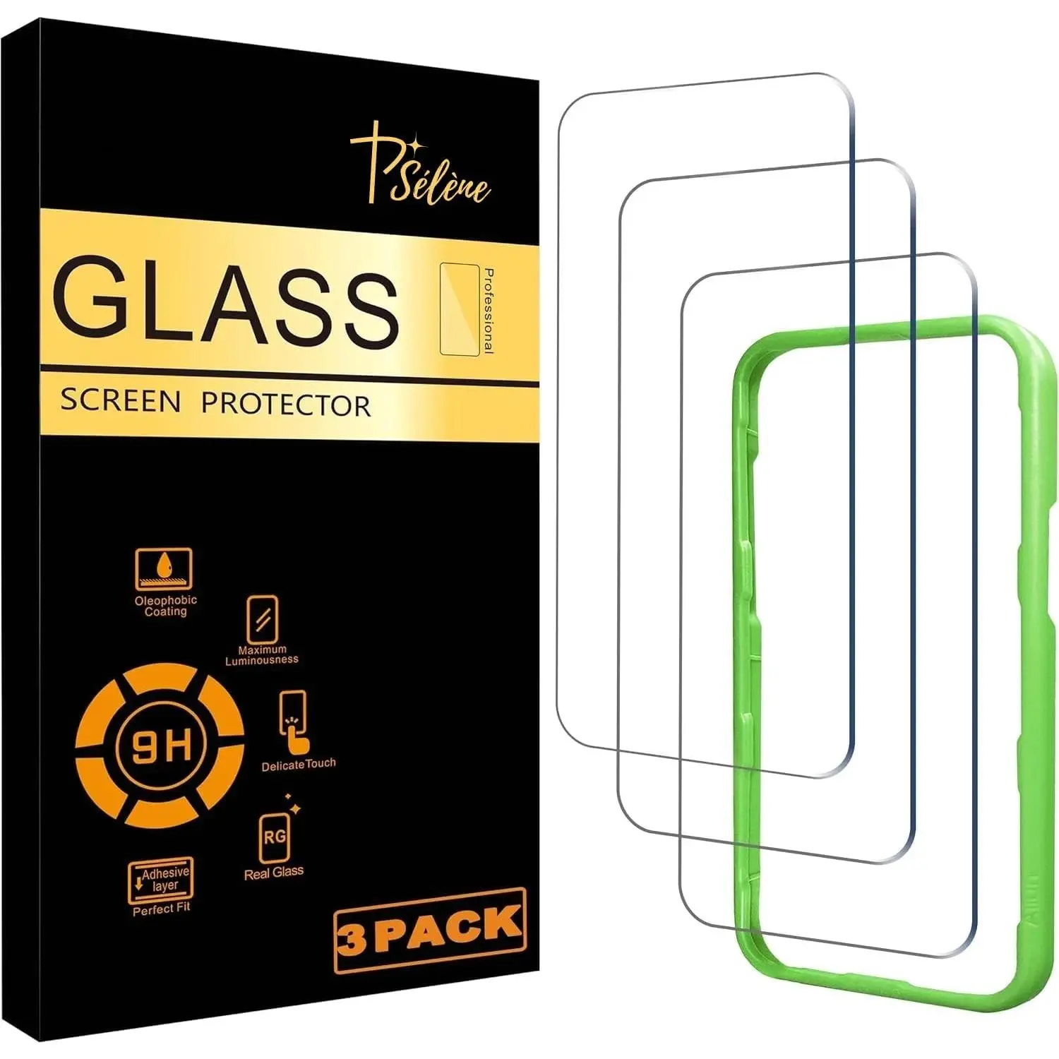 3 Pack Screen Protector for  14 /  13/  13 Pro [6.1 Inch] with Installation Frame, Tempered Glass, Sensor Protection, Dynamic  Compatible, Case Friendly ( 14 /  13/  13 Pro)
