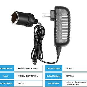 cigarette lighter socket name AC to DC Converter 2A 24W Car Cigarette Lighter Socket 110-240V to 12V  AC/DC Power Adapter Black