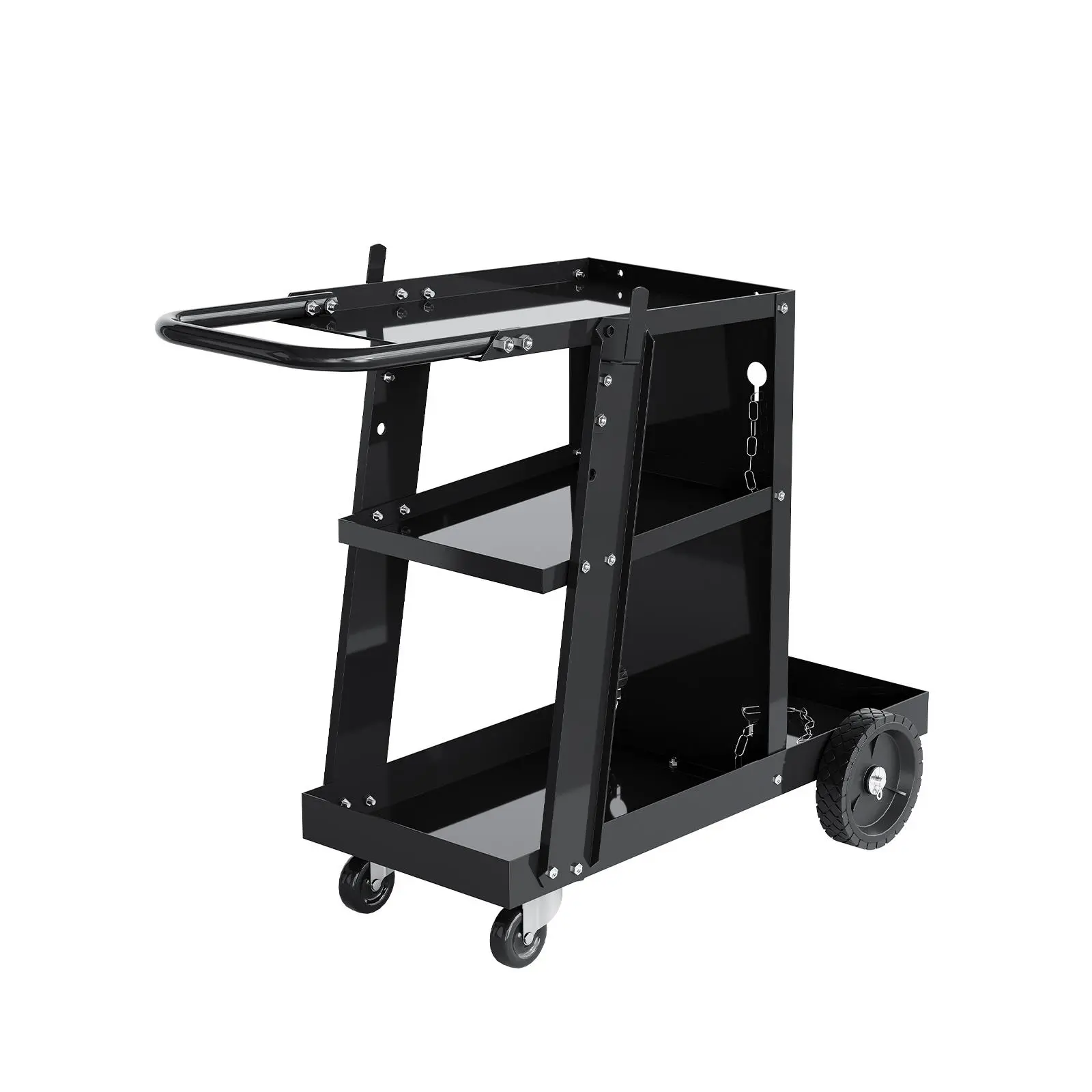 3-Tier Metal Welder Utility Cart with 360° Swivel Wheels, 400 LBS Capacity Heavy-Duty Welding Cart for TIG, MIG, MMA Welding Machine & Plasma Cutter