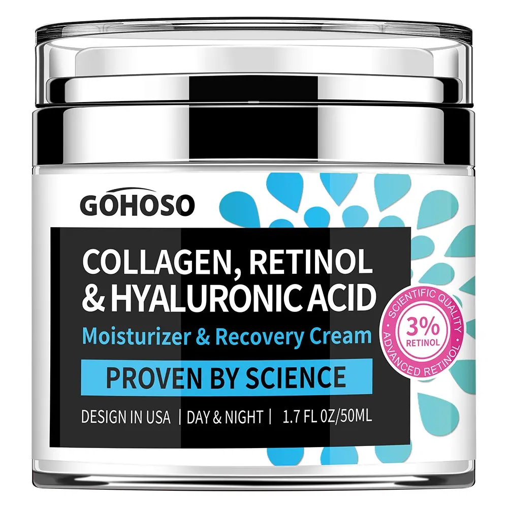 Facial Moisturizing Cream with Collagen, Retinol, Hyaluronic Acid, Firming Neck and Shoulder Balm, Suitable for All Skin Types, Moisturizer, 1.7 Fl Oz