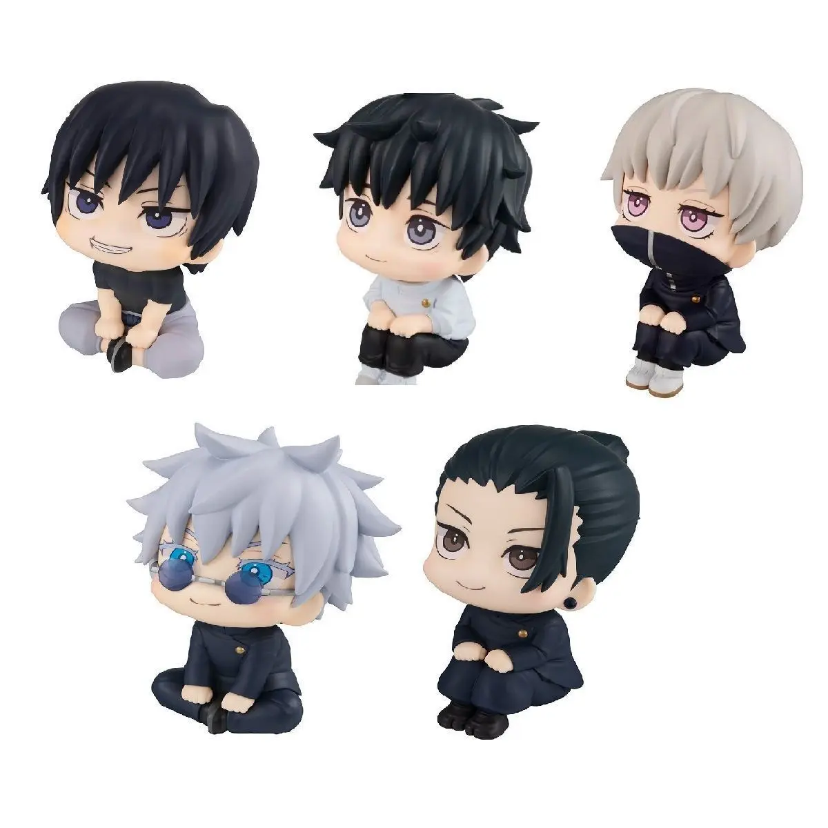 Jujutsu Kaisen Chibi Sitting Figures - Satoru Gojo, Suguru Geto, Toji Fushiguro Stress Relief Desk & Car Ornaments (Toys & Hobbies Classic Novelty Decor)