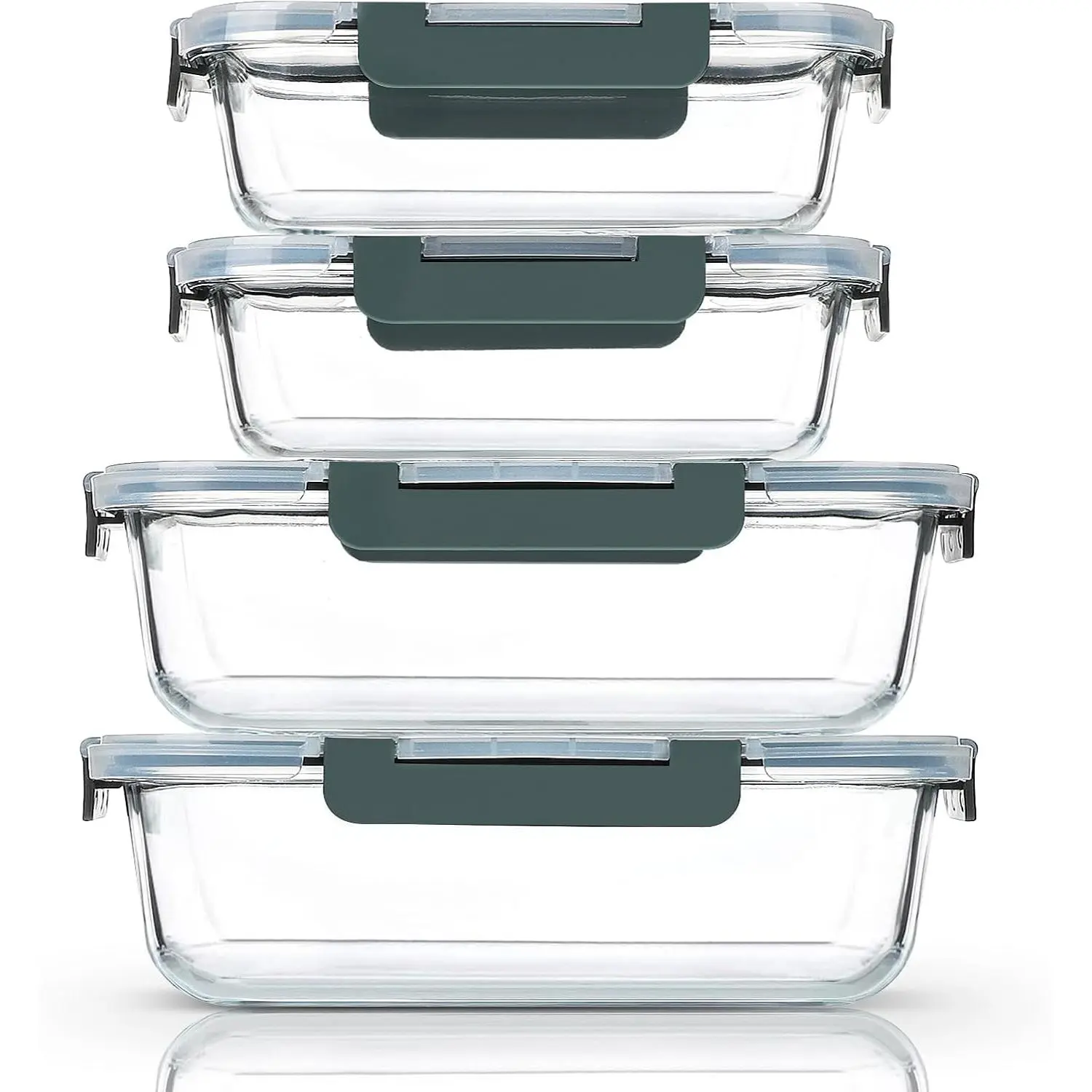 80 oz & 36 oz Extra Large Glass Food Storage/Baking Containers Set with Lids, 2 Pack 80 oz(10 cup)&2 Pack 36 oz (4.5 cup) Airtight Glass Container,Microwave,Oven,Freezer and Dishwasher