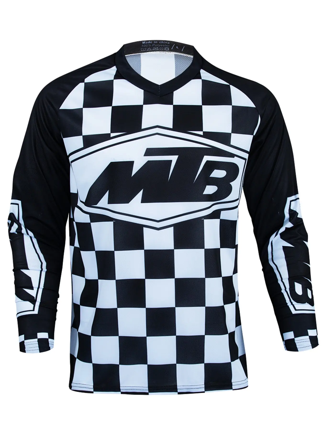 Hot Selling MTB Downhill Bike Riding Jacket, Unisex Long Sleeve Summer Off-Road Motorcycle Racing Suit, Sporty Loose-Fit Geometric Design