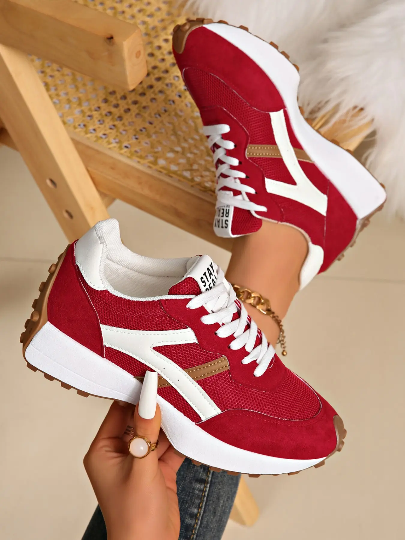 Women's Lace-Up Breathable Soft Sole Mesh Low Top Walking Shoes, Rubber Sole Shoes, Casual Outdoor Sports & Leisure, Comfortable Patchwork Design, All Seasons, Sneaker