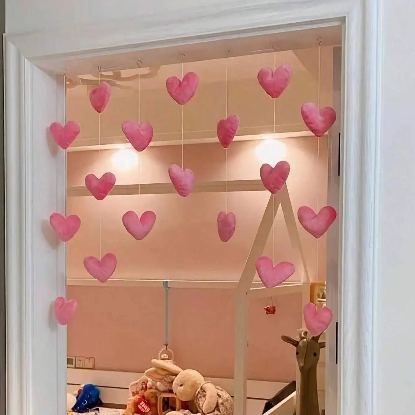 Heart Shaped Door Hanging Ornament, 1 Set Heart Shaped Door Hanging Decoration, Hanging Decor for Home Living Room Bedroom, Room Decor, Home Decor, Door Decorations, Valentine's Day Gift Idea, Interior, Artistic Indoor Decoration, Home Decorative Ornament