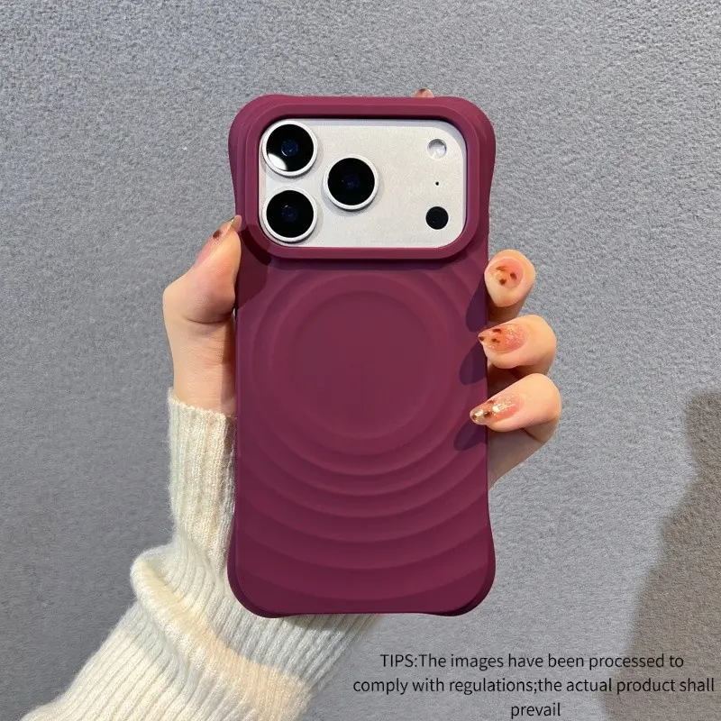 MagSafe Wave Silicone Case Cover Magnetic for iPhone 17 16 Pro Max | Integrated Buttons, Heavy-Duty Shockproof (24 Colors)