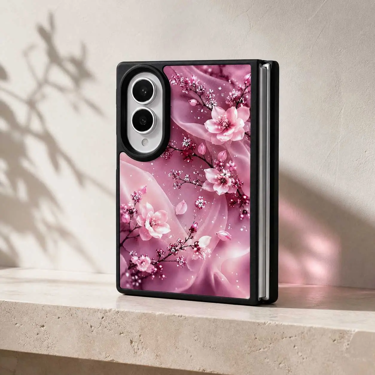 For Z Fold8/Fold7/Fold6/Fold5/Fold4/Fold3 Cherry Blossom Cute Printed Pattern Phone Case Shockproof Slim Fit Soft Protective Cover HNRM260809A03