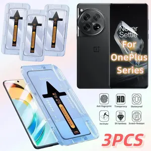 3-Pack Curved Screen Protector for Oneplus 9pro/10pro/11pro/12r/11r/13/8pro/ace2/ace3, HD Tempered Glass, Anti-Fingerprint, Anti-Scratch, Durable, 9h Hardness, Easy Install, Protective Accessories, Smartphone, Protection, Cellphone