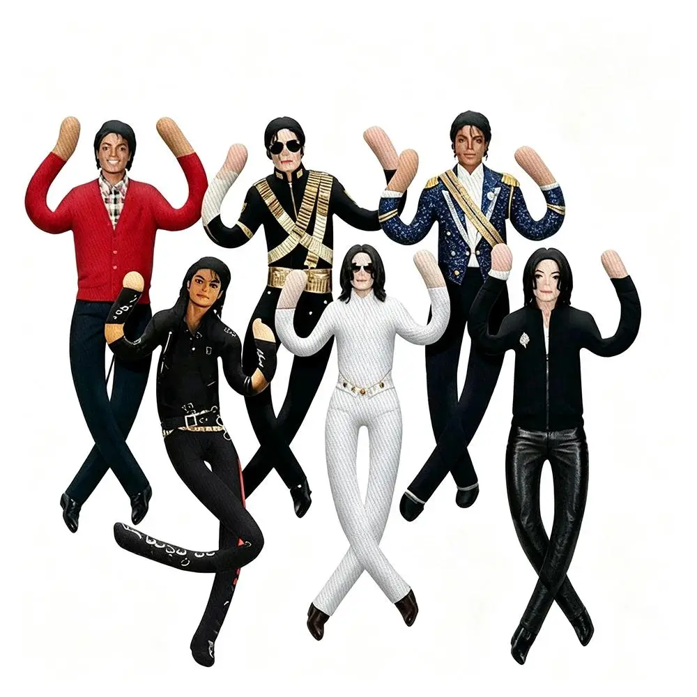 Michael Jackson Doll - 28cm 1 Size Movable-Joint Stuffed Toy, MJ Collectible, Unisex Pretend Play Cosplay Prop, Room Decor Gift as Photo
