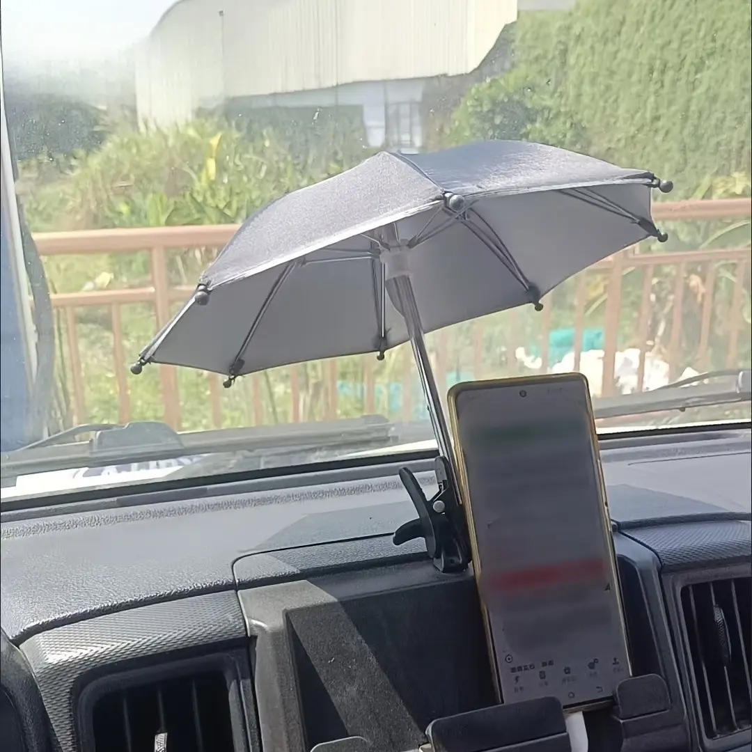 Outdoor Phone Shade Umbrella Stand, Flower Pot Style Sun Umbrella with Adjustable Height and Clip, Easy Installation, Multi-Functional