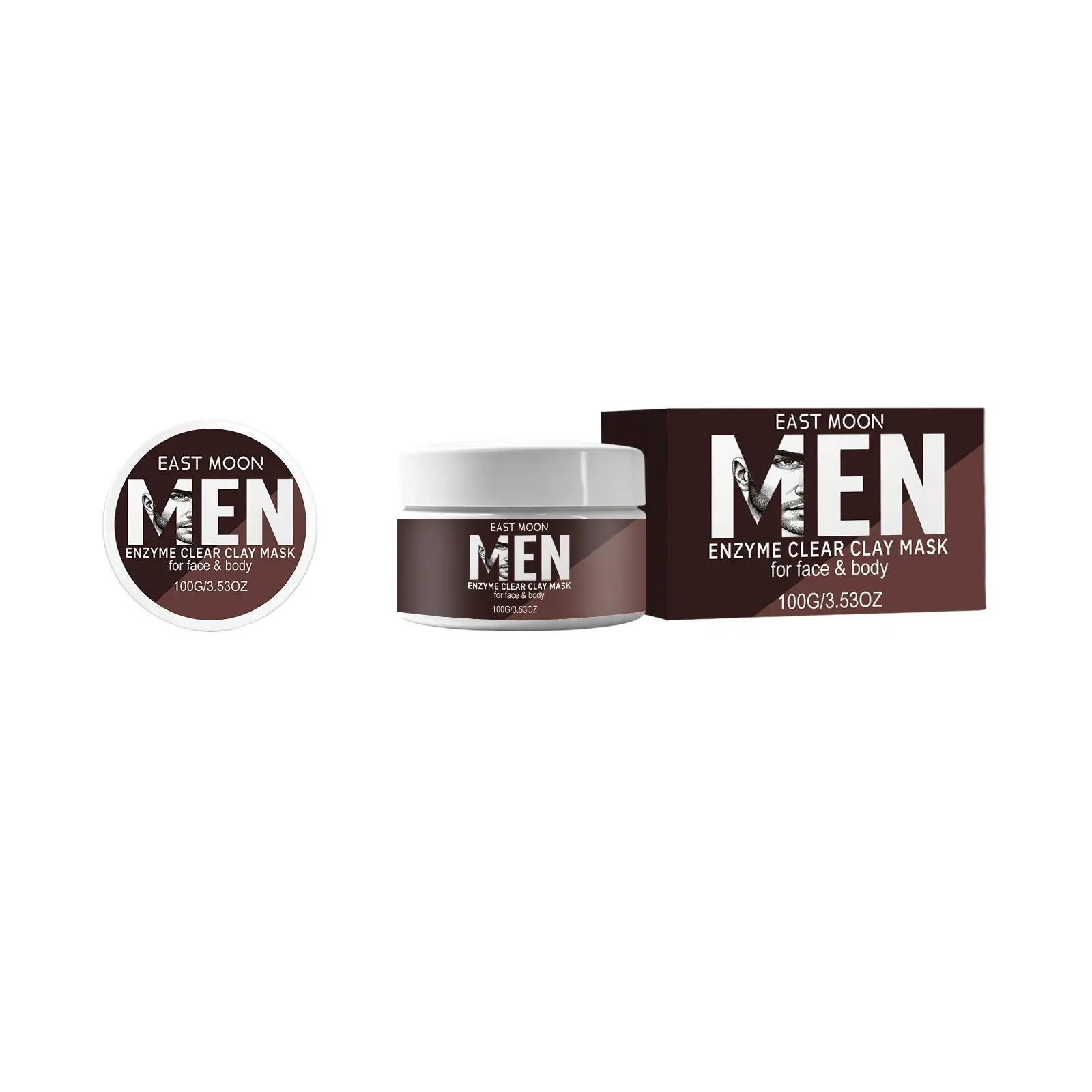 East Moon Enzyme Clear Mud Mask, Men's Facial Cleansing Mask, Refreshing Hydrating, Smooth & Delicate Skin Care Mud Mask