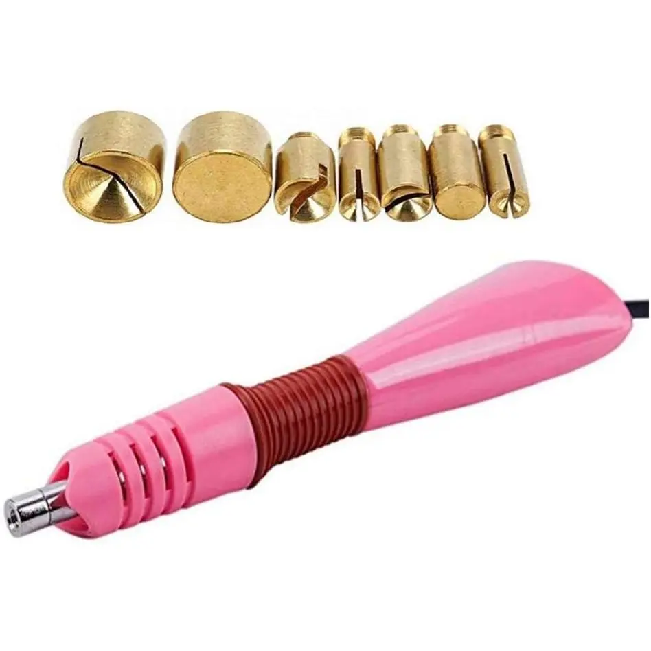 Hotfix Applicator,DIY Hot Fix Rhinestone Setter Applicator Wand Tool Kit Set with 7 Different Sizes Tips,Support Stand () | DIY rhinestone setter with 7 sizes tips, easy to use for  hotfix application. Includes support stand for convenience