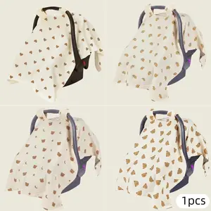 Four-Layer Mesh Baby Stroller Sunshade Cover, Safety Seat Protector, Fun Print Umbrella, Wind & Dust Protection, Easy Install Velcro, Stroller Accessories