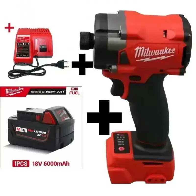 Milwaukee M18 18V Cordless Brushless Compact High-Torque 2-Speed Metal Chuck Power Drill, Rechargeable Lithium Battery, Ergonomic Anti-Slip Grip Tool for Construction, Woodworking, DIY Home Renovation