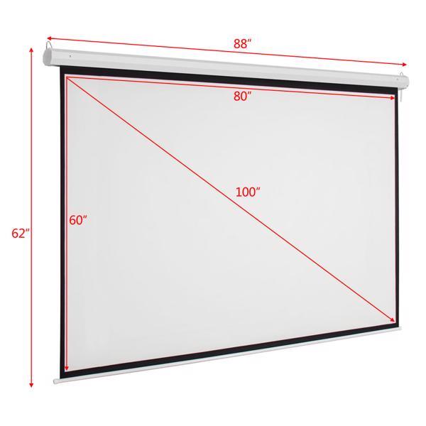 100" 4:3 80"*60" Motorized Projector Screen with Remote Control, Matte White Viewing Area, Ceiling/Wall Mountable, Silent Operation for Home Theater, Office, Classroom 100" 4:3 80"*60" Motorized Projector Screen with Remote Control, Matte White Viewing Area, Ceiling/Wall Mountable, Silent Operation for Home Theater, Office, Classroom