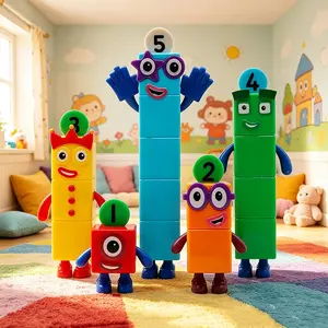 Early Education Math Cognitive Number Blocks Puzzle Set, Desktop 3D Model Decor, Children Arithmetic Assembly Teaching Aid