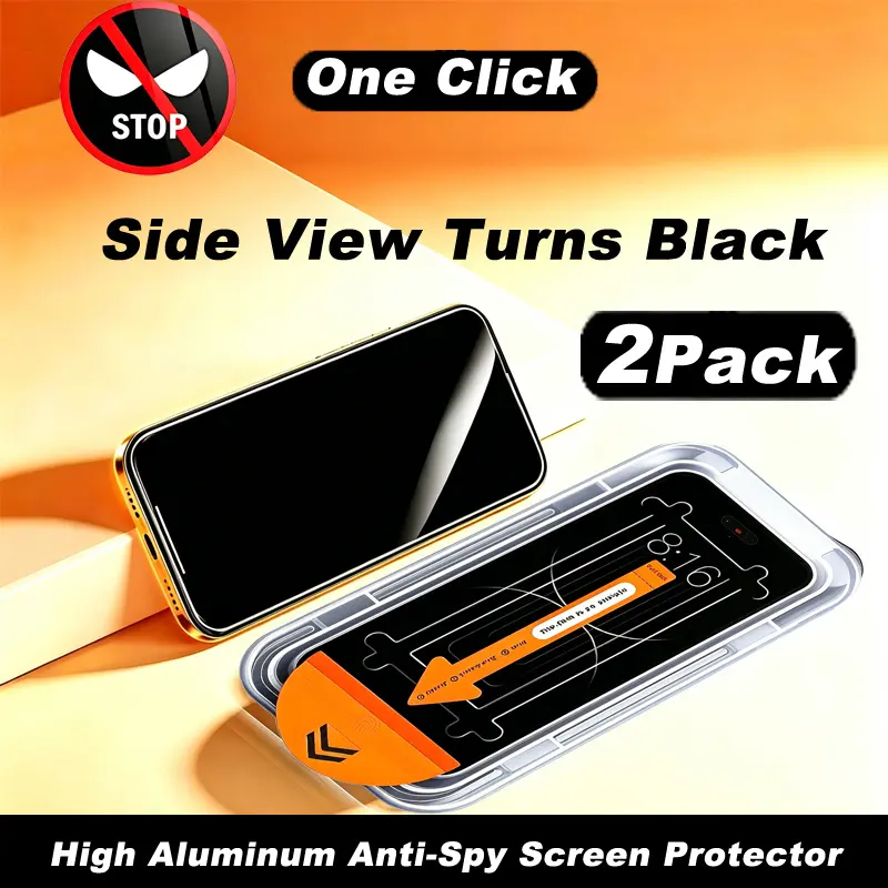2-Pack for Redmi 14C  /  15  /  15C Dust-Free Install Tray Anti-Spy Privacy Tempered Glass, High Aluminum 10H Hard Screen Protector