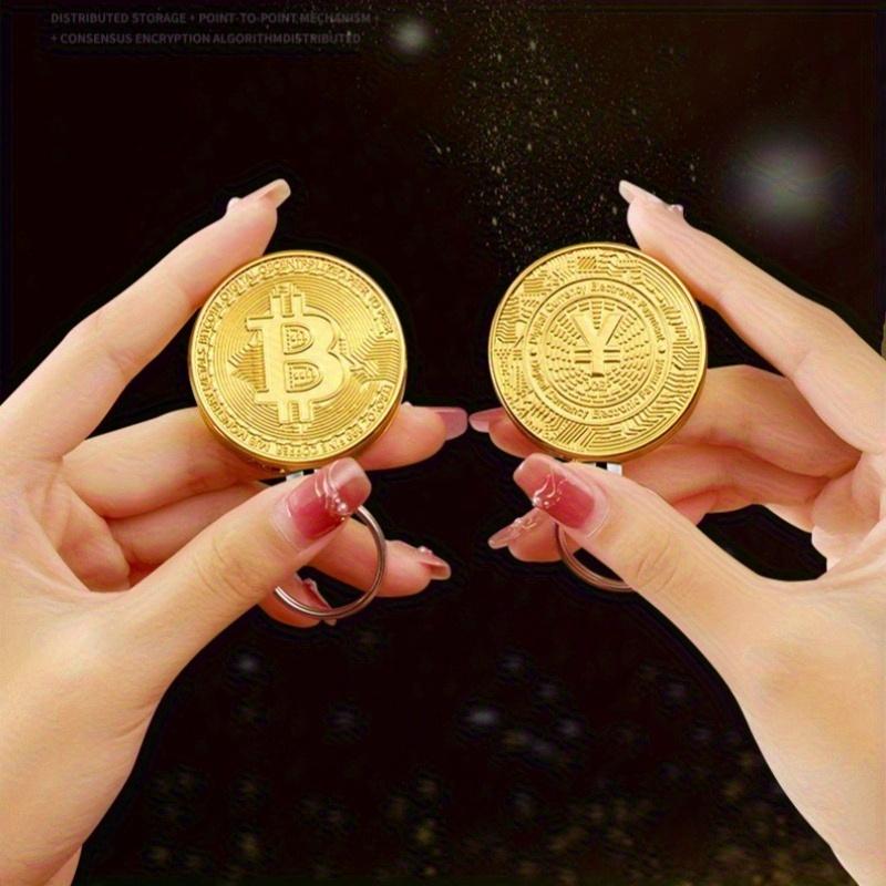 Bitcoin Lighter, Butane Lighter, Portable Keychain, Open Flame Lighter, Suitable For Lighting Candles Outdoors, Unique Gift (Butane-Free).