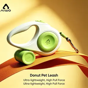 Retractable Dog Leash with Poop Bag Dispenser, extendable up to 5 meters (16ft). 360° tangle-free design, non-slip handle, quick brake button, anti-tangle rust-proof hook, lightweight & ergonomic grip, high durability, heavy duty and high tensile strength