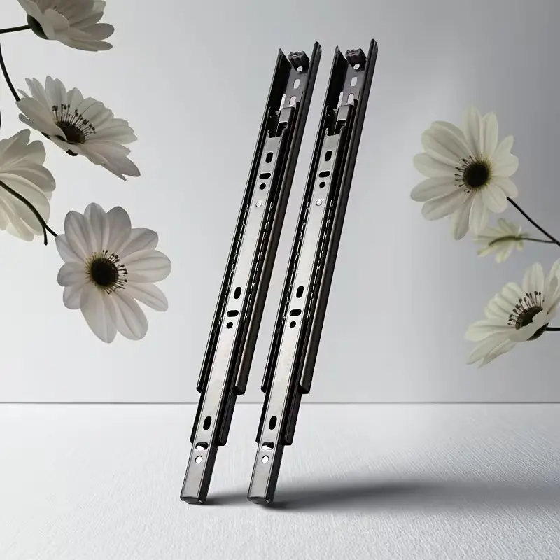 Three-Fold Full Extension Drawer Glide Rails, Multiple Sizes, Universal Furniture Cabinet Tracks, Smooth Silent Ball Bearing Rails, Perfect Load Capacity