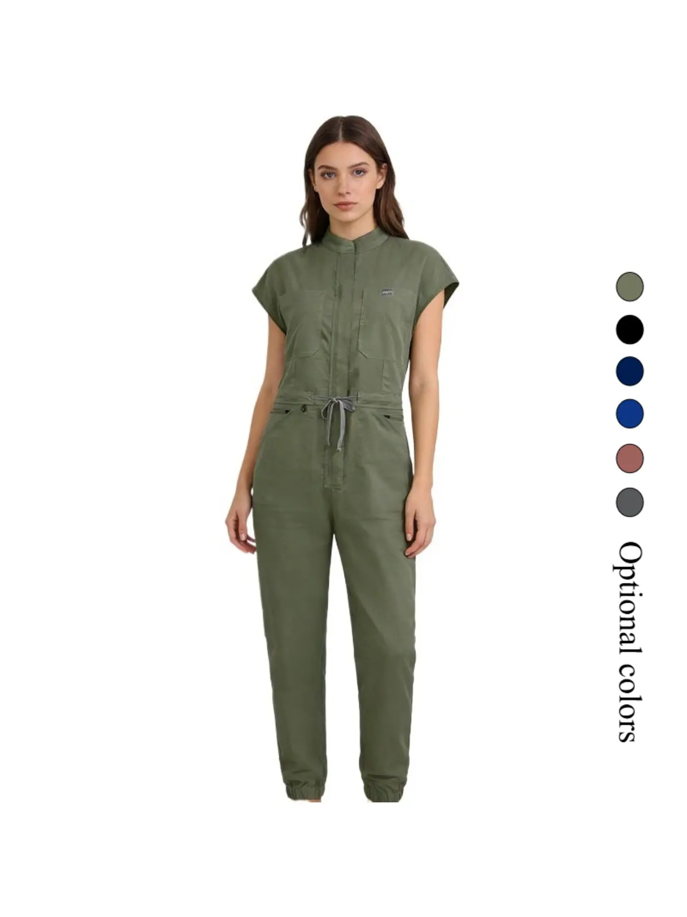 Beauty Salon Ladies Doctor Jumpsuit New Arrival Fly Sleeve Stand Collar Jumpsuit Scrubs Premium Brushed Fabric All-in-One Protective Uniform