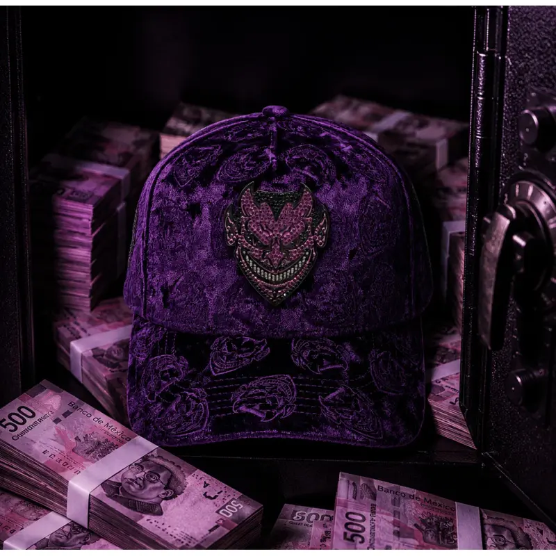Barbas Hats x Chucky Limited Edition Purple Velvet Diablo Chava Snapback - G5 Quality Adjustable Demon Emblem Baseball Cap