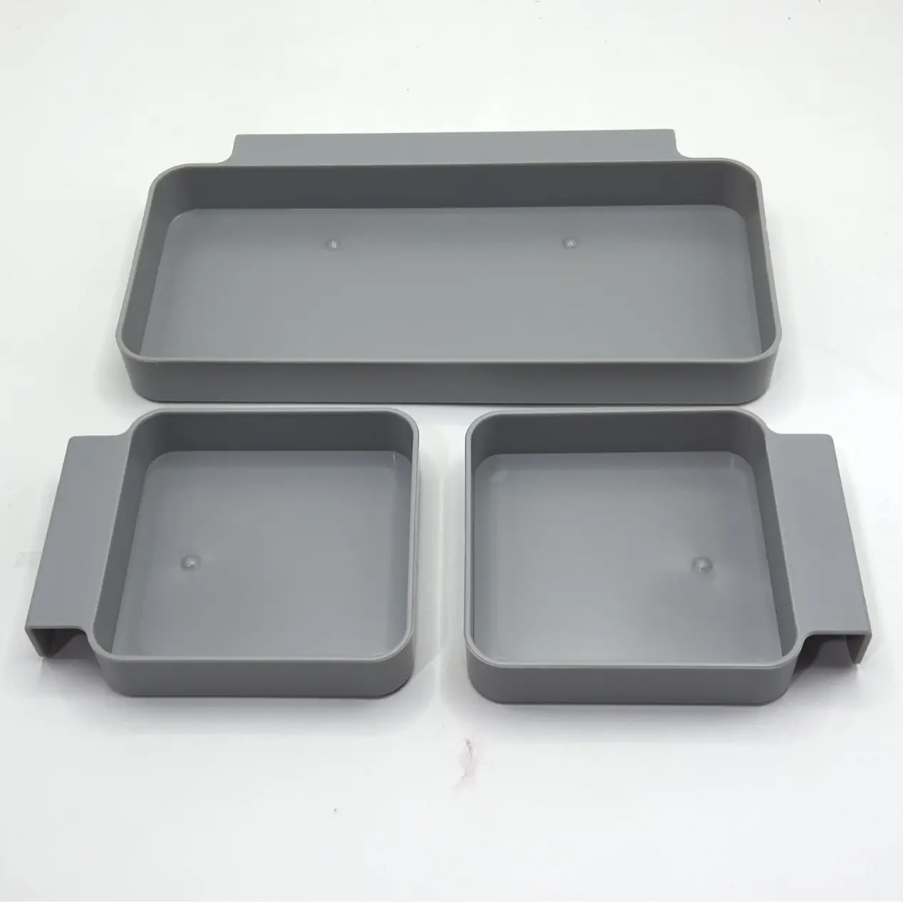 1 Set Hanging Drawer Organizer – 3 Pcs clip-on storage boxes, Organizing Containers for cabinet and desk drawers. Space-saving divider bins with compartments, perfect for organizing small items, kitchen tools and home essentials.