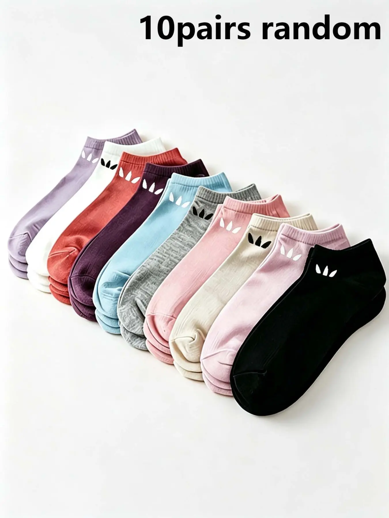 10 Pairs Women's Solid Candy Color Crew Socks, Sweet Soft Comfortable Sweat-Wicking Breathable Invisible Socks, Ideal for Daily Use, Sports, College Style, All Seasons