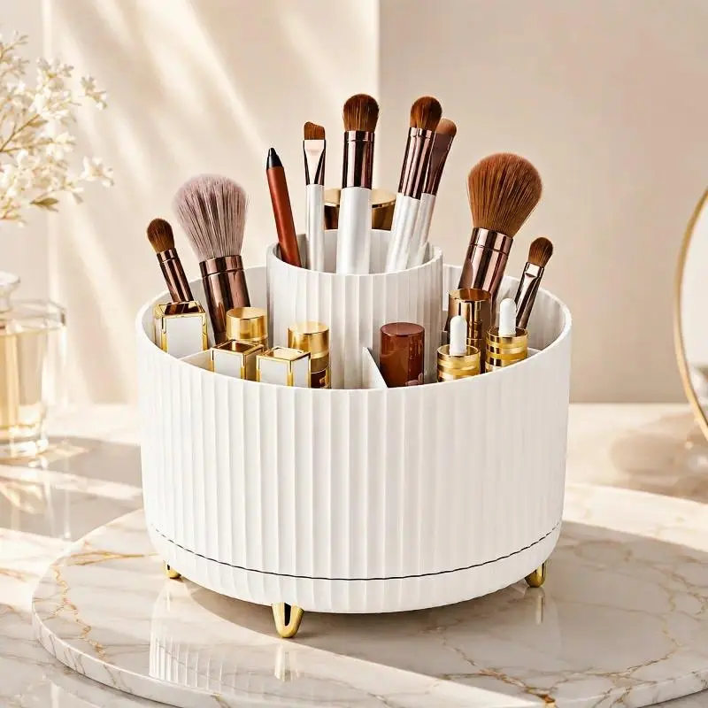 360° Rotating Large-Capacity Cosmetic Organizer - Multi-Purpose Storage Holder for Cosmetics, Skincare, Brushes, Stationery, Ideal Gift for Women, Moms room shoe box plastic heavy duty kitchen shipping container