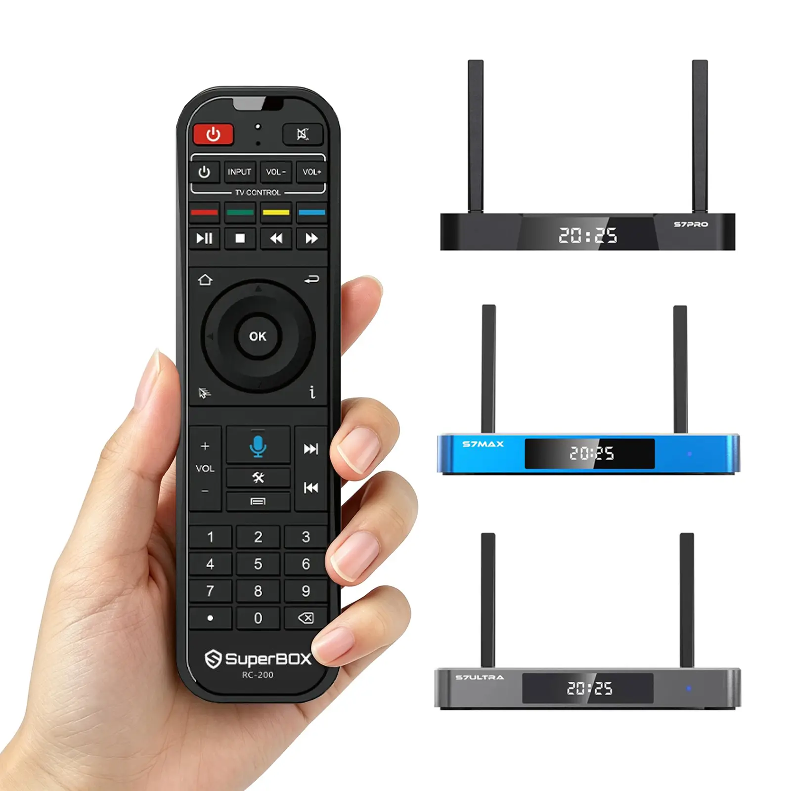 Superbox Remote Control Set Compatible with All S7 MAX / S7 ULTRA / S7 PRO Models Voice Control