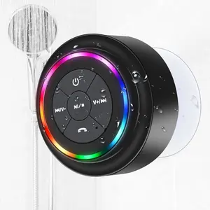 Portable Silicone Bluetooth Speaker - 2026 Top Gift, 10M Bluetooth Range, IPX7 Waterproof Dustproof, Suction Cup, RGB Party Lights, Ideal Shower & Outdoor Companion