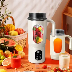 Rechargeable Portable Juicer, Portable Juicer Machine, Small Juice Maker for Smoothies and Milkshakes, Smoothie Blender, Mini Ice Crusher, Travel Blender, 4 Modes, Digital Display, 580ML Capacity, Easy Clean, Home Kitchen Appliance, USB Charging Juicer