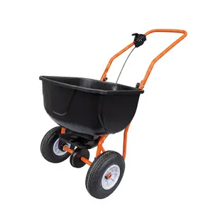 Garvee Heavy-Duty 70LB Push Broadcast Spreader with 8" All-Terrain Wheels, 0–10FT Adjustable Spread Width for Lawn Seed & Fertilizer, TC2433 Black